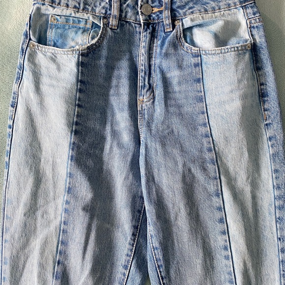 Two-Toned High-Waisted Mom Jeans - Picture 2 of 3